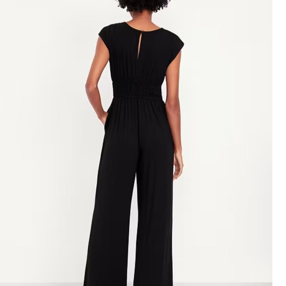 Old Navy Black Waist-Defined Wide-Leg Jumpsuit M - Picture 2 of 10